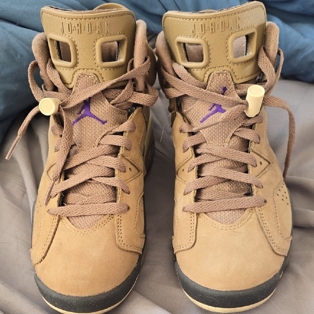 Women's Air Jordan 6 Retro GORE-TEX "Brown Kelp" sneaker. Size 8.